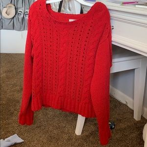 Aeropostale red cable knit sweater